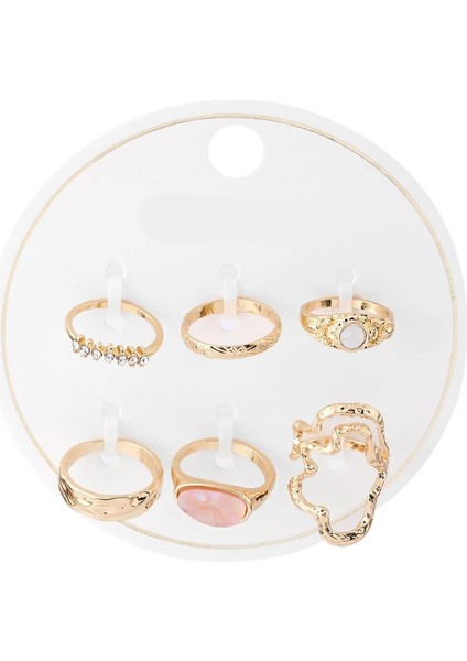 6'lı Altın Kaplama Yüzük Seti