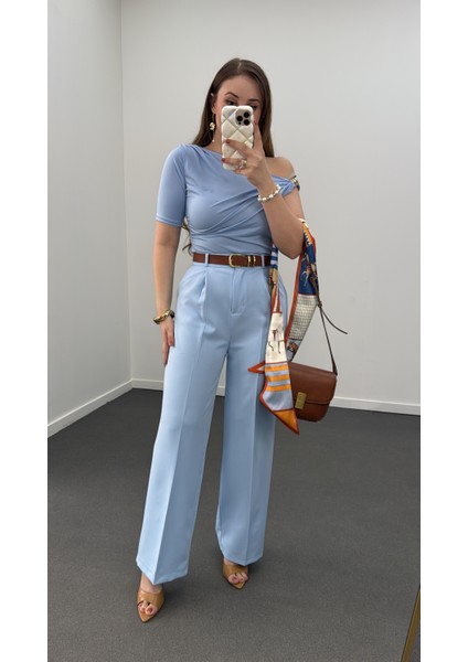 Quentin Pileli Palazzo Kumaş Pantolon fiyatları