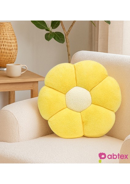 Peluşçu Dekoratif Papatya Şeklinde Peluş Yastık 40 cm – Yumuşak ve Konforlu Tasarım