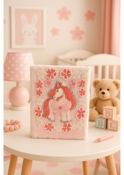 Çocuk Peluşlu Anı Defteri 80 Yaprak Ithal Ürün Unicorn