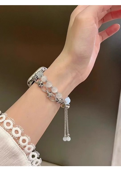 Apple Watch 11-10 42MM 7 8 9 41MM 6 5 4 Se 40MM 3 38MM Ile Uyumlu Boncuklu Zincir Kordon fırsatları