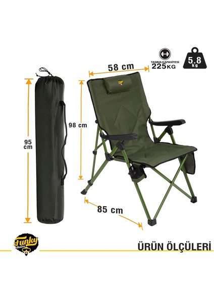 Funky Chaırs Comfort 3 Kademeli Katlanabilir Kamp Sandalyesi indirimleri