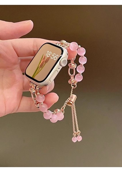 Apple Watch 11/10 46MM 7 8 9 45MM 6 5 4 Se 44MM Ile Uyumlu Boncuklu Zincir Kordon