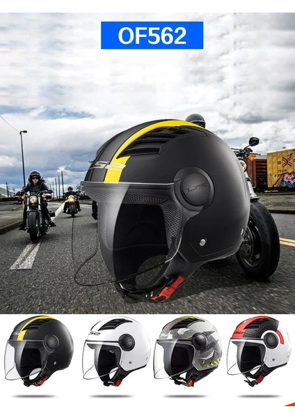 Bir Çift Orijinal Ls2 OF562 Kask Aksesuarları Yarım Kask Aksesuarları Taban Kapağı Lens Sabitleme Halkası Pin Kilidi Anti-Sis Etiket (Yurt Dışından) modelleri