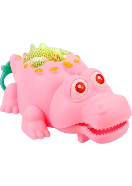 Kurmalı Işıklı Neşeli Timsah - Pembe