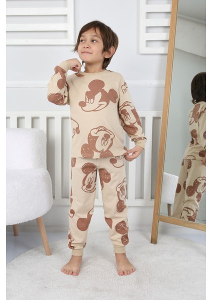 Cute Michey Çizgi Yüzler Desenli Erkek Çocuk Pijama Takımı fiyatları