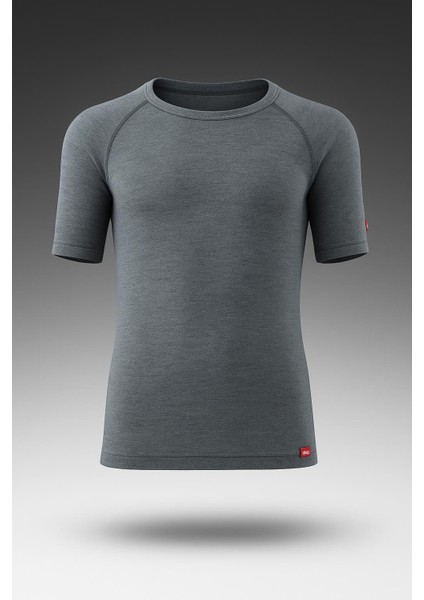 Çocuk Gri Kısa Kollu Termal Atlet 2. Level – Kışlık Isı Koruyucu Içlik New