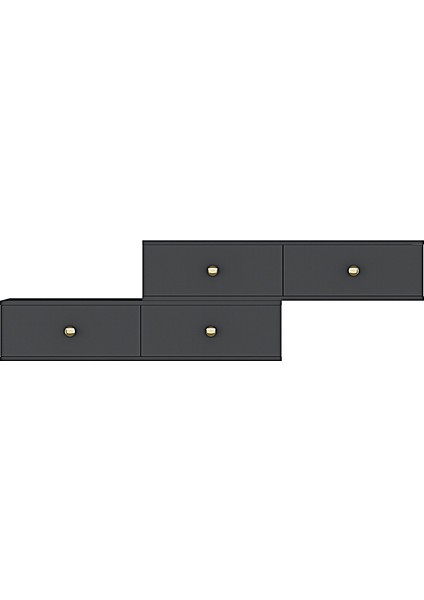 TDA1203A- Zuzu 2li Duvara Montaj Tv Stand 120CM+120CM Antrasit