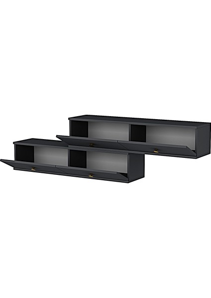 TDA1203A- Zuzu 2li Duvara Montaj Tv Stand 120CM+120CM Antrasit indirimleri