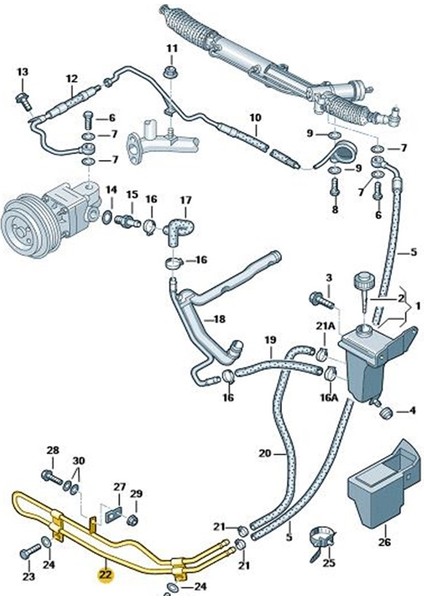 Vw Passat B5 1997-2000 Direksiyon Yağ Soğutma Borusu 8D0422885P fiyatları