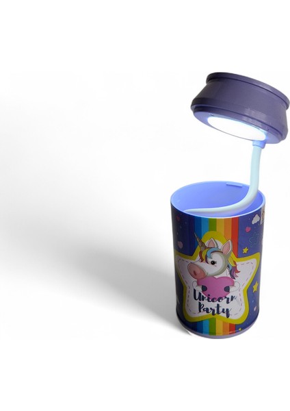 Çocuk Masa Lambası Kalemlik Unicorn Mor