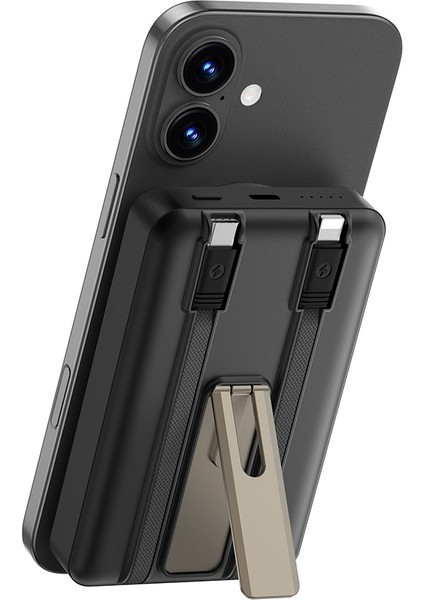 WI-P056 Taşınabilir Wireless Şarj ve Pd Hızlı Şarj Özellikli Powerbank 15W 10000MAH Siyah