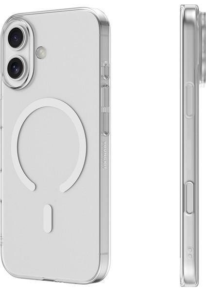 iPhone 17 Uyumlu Kılıf M-Safe Şarj Özellikli Youngkit High Definition Serisi Kapak Şeffaf