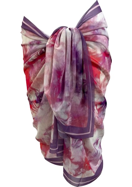 Kadın Iç Gösteren Transparan Pareo – Pembe Batik Desenli Yazlık Plaj Şalı | Hafif ve Şık fiyatları