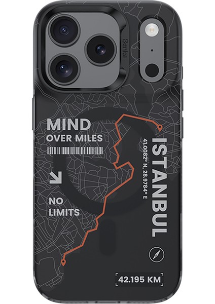 iPhone 17 Pro Max Uyumlu Kılıf M-Safe Şarj Özellikli Benks City Serisi Kapak Siyah-Turuncu