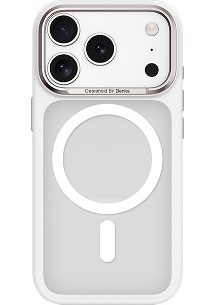 iPhone 17 Pro Uyumlu Kılıf M-Safe Şarj Özellikli Benks Mist Protective Kapak Beyaz