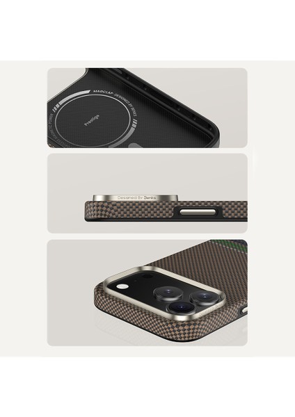iPhone 17 Pro Max Uyumlu Kılıf M-Safe Şarjlı Karbon Fiber Benks Prestige Armorpro Kevlar Kapak Gold indirimleri
