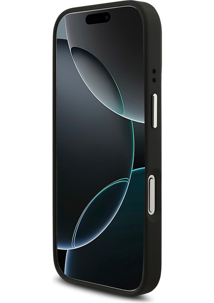 iPhone 17 Pro Uyumlu Kılıf Guess Orjinal Lisanslı Pu Deri 4g Büyük Metal Logo Dizaynlı Kapak Siyah