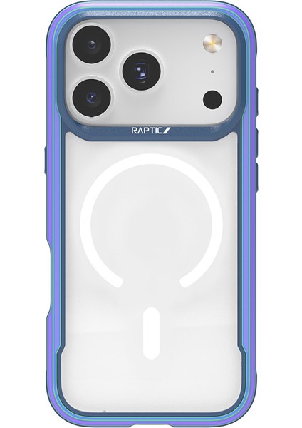 iPhone 17 Pro Max Uyumlu Kılıf M-Safe Şarjlı Airbagli Raptic Shield Serisi Şeffaf Kapak Colorful