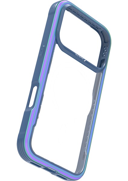 iPhone 17 Pro Max Uyumlu Kılıf M-Safe Şarjlı Airbagli Raptic Shield Serisi Şeffaf Kapak Colorful