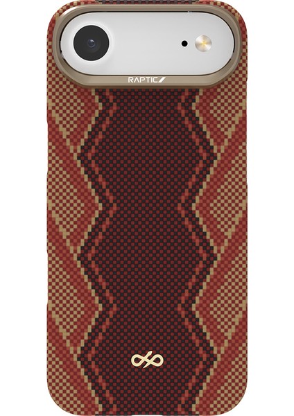 iPhone 17 Air Uyumlu Kılıf M-Safe Şarj Özellikli Raptic Aramid Skin Bionic Serisi Kapak Kırmızı