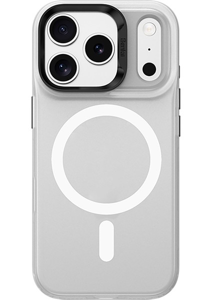 iPhone 17 Pro Max Uyumlu Kılıf M-Safe Şarj Özellikli Benks Lucid Armor Kapak Beyaz