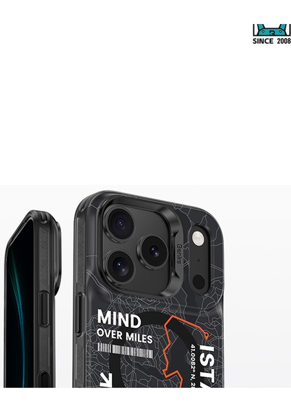 iPhone 17 Air Uyumlu Kılıf M-Safe Şarj Özellikli Benks City Serisi Kapak Siyah-Turuncu modelleri