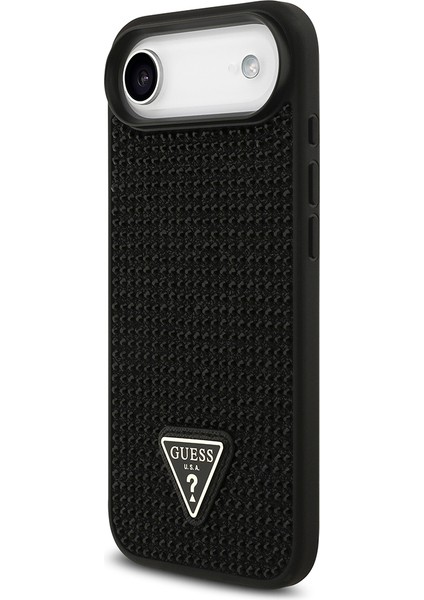 iPhone 17 Air Uyumlu Kılıf Guess Orjinal Lisanslı Taşlı Arka Yüzey Üçgen Logolu Kapak Siyah fiyatları