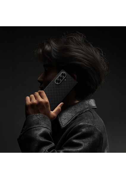 Galaxy Z Fold 7 Uyumlu Kılıf M-Safe Özellikli Benks Armorair Armorgrid Serisi Kevlar Kapak Siyah
