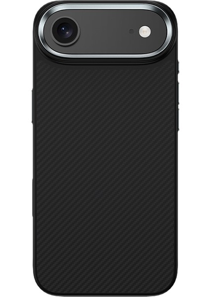 iPhone 17 Air Uyumlu Kılıf Karbon Fiber M-Safe Şarjlı Benks Hybrid Armorpro 600D Kevlar Kapak Siyah