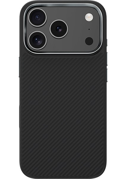 iPhone 17 Pro Uyumlu Kılıf Karbon Fiber M-Safe Şarjlı Benks Hybrid Armorpro 600D Kevlar Kapak Siyah