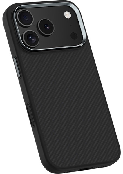 iPhone 17 Pro Uyumlu Kılıf Karbon Fiber M-Safe Şarjlı Benks Hybrid Armorpro 600D Kevlar Kapak Siyah modelleri