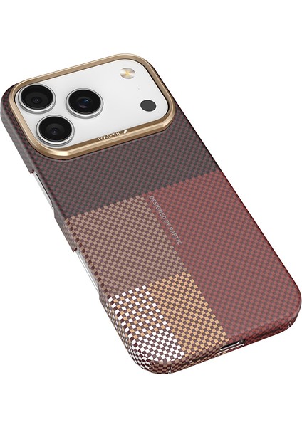 iPhone 17 Pro Max Uyumlu Kılıf M-Safe Şarjlı Raptic Aramid Skin Transform Serisi Kapak Kahverengi modelleri
