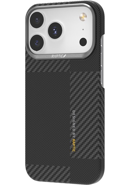 iPhone 17 Pro Kılıf M-Safeli 600D Metal Kamera Çerçeveli Raptic Aramid Fiber Geotik Serisi Siyah