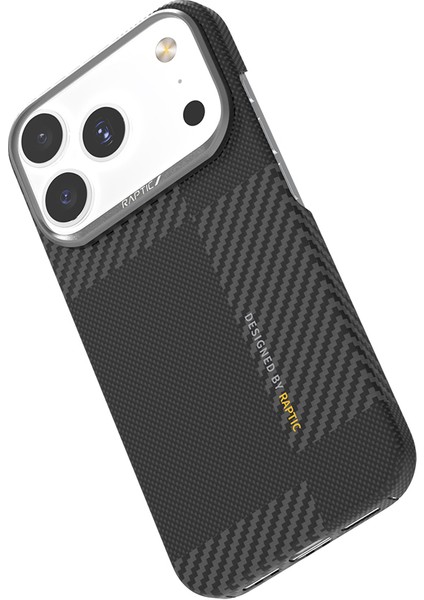iPhone 17 Pro Kılıf M-Safeli 600D Metal Kamera Çerçeveli Raptic Aramid Fiber Geotik Serisi Siyah