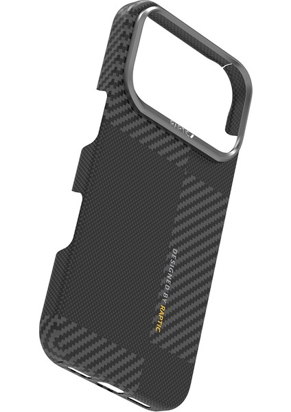 iPhone 17 Pro Kılıf M-Safeli 600D Metal Kamera Çerçeveli Raptic Aramid Fiber Geotik Serisi Siyah