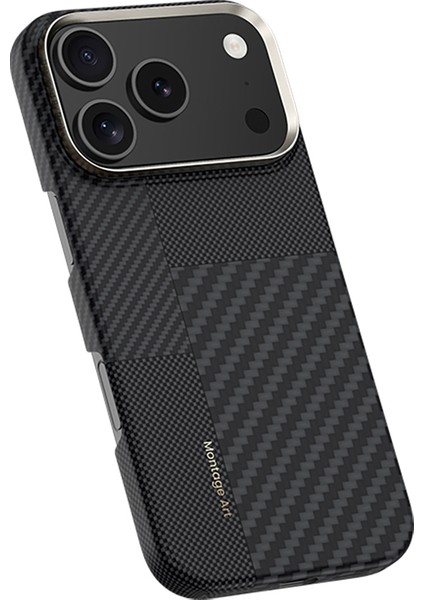 iPhone 17 Pro Uyumlu Kılıf M-Safe Özellikli Karbon Fiber Benks Montage Armorair Kevlar Kapak Siyah modelleri