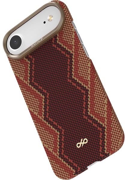 iPhone 17 Air Uyumlu Kılıf M-Safe Şarj Özellikli Raptic Aramid Skin Bionic Serisi Kapak Kırmızı