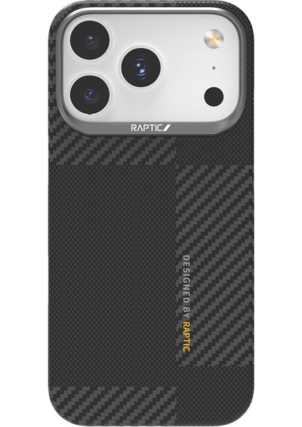 iPhone 17 Pro Max Kılıf M-Safeli 600D Metal Kamera Çerçeveli Raptic Aramid Fiber Geotik Serisi Siyah