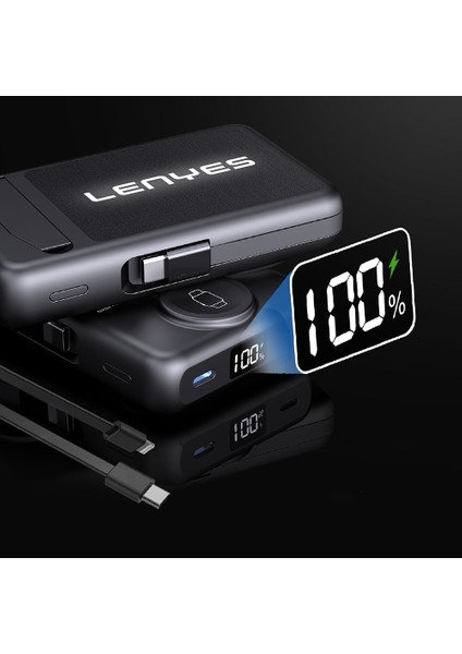 PW1003D Pd 22.5W Akıllı Saat Kablosuz Şarj Özellikli Wireless Powerbank 15W 10000MAH Siyah fiyatları