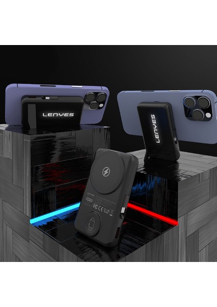 PW1003D Pd 22.5W Akıllı Saat Kablosuz Şarj Özellikli Wireless Powerbank 15W 10000MAH Siyah