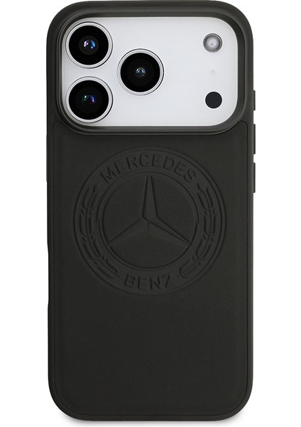 iPhone 17 Pro Kılıf Mercedes Benz Lisanslı M-Safe Şarj Hakiki Deri Nostaljik Yıldız Dizayn Siyah modelleri