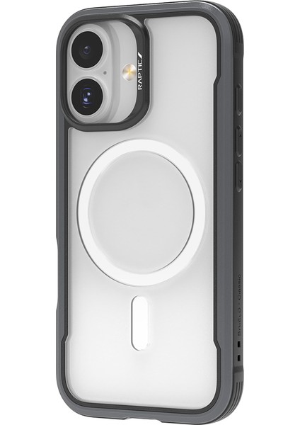 iPhone 17 Uyumlu Kılıf M-Safe Şarjlı Airbagli Raptic Shield Serisi Şeffaf Arka Yüzey Kapak Siyah