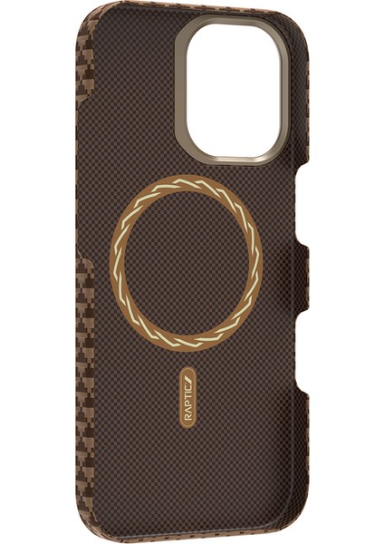 iPhone 17 Uyumlu Kılıf M-Safe Şarj Özellikli Raptic Aramid Skin Origin Serisi Kapak Kahverengi modelleri