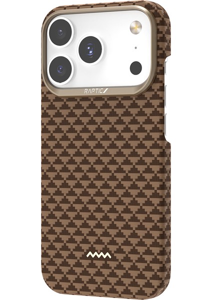 iPhone 17 Pro Uyumlu Kılıf M-Safe Şarj Özellikli Raptic Aramid Skin Origin Serisi Kapak Kahverengi modelleri