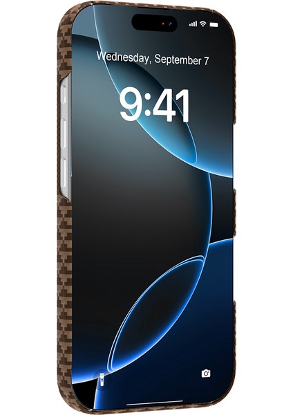 iPhone 17 Pro Uyumlu Kılıf M-Safe Şarj Özellikli Raptic Aramid Skin Origin Serisi Kapak Kahverengi