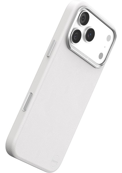iPhone 17 Pro Max Uyumlu Kılıf M-Safe Şarj Özellikli Polimerik Deri Raptic Urban Nano Kapak Beyaz