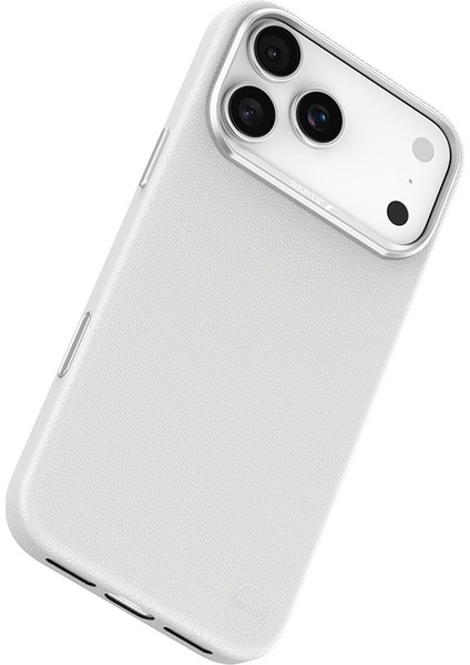 iPhone 17 Pro Max Uyumlu Kılıf M-Safe Şarj Özellikli Polimerik Deri Raptic Urban Nano Kapak Beyaz
