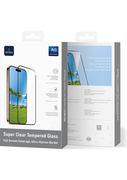 iPhone 17 Air Uyumlu Wiwu GT-009 Polimer Oleofobik Kaplama Şeffaf Temperli Cam Ekran Koruyucu Şeffaf fiyatları
