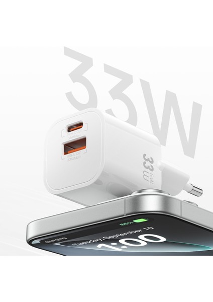 WI-G017 Cube Serisi Type-C Pd & Usb-A Gan Tech Pd Hızlı Şarj Mini Şarj Başlığı 33W Beyaz fiyatları